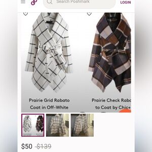 ChicWish Prairie Grid Cape in Off-White and Black | Small